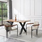 Sedie da pranzo imbottite, Espresso/Beige e Cachi/Nero, Set da 2