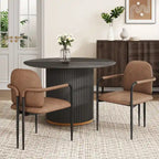 Sedie da pranzo imbottite, Espresso/Beige e Cachi/Nero, Set da 2