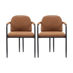 Sedie da pranzo imbottite, Espresso/Beige e Cachi/Nero, Set da 2