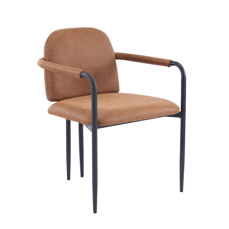 Sedie da pranzo imbottite, Espresso/Beige e Cachi/Nero, Set da 2