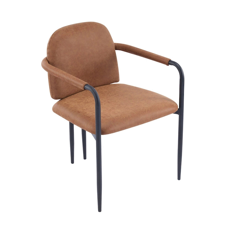 Sedie da pranzo imbottite, Espresso/Beige e Cachi/Nero, Set da 2