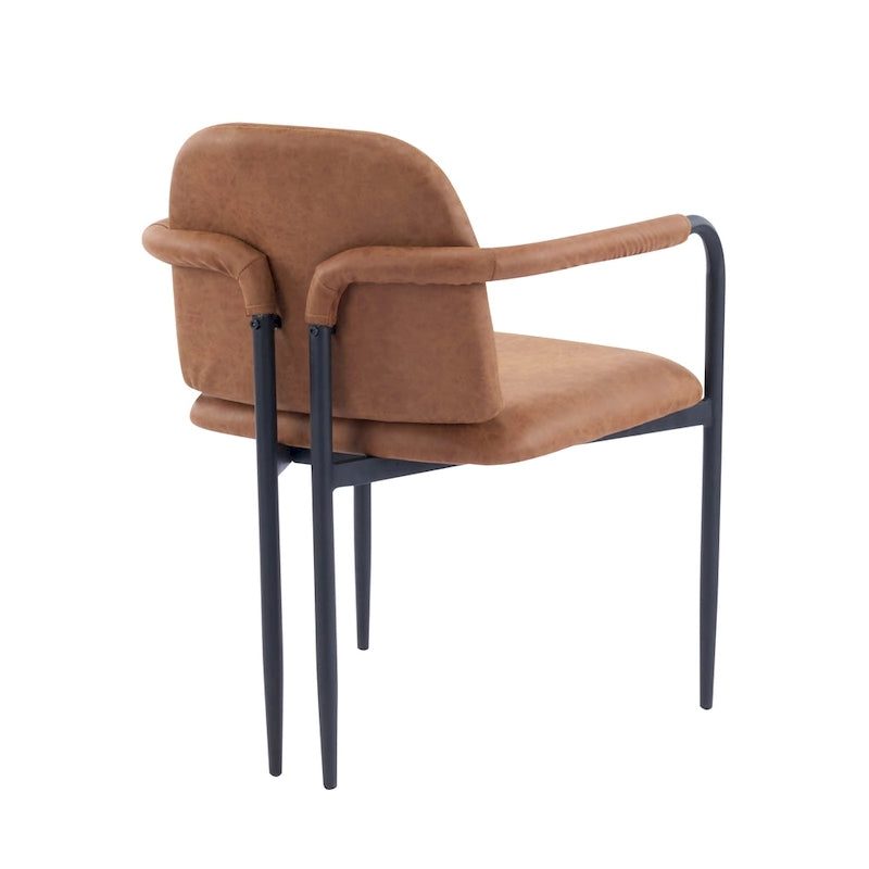 Sedie da pranzo imbottite, Espresso/Beige e Cachi/Nero, Set da 2