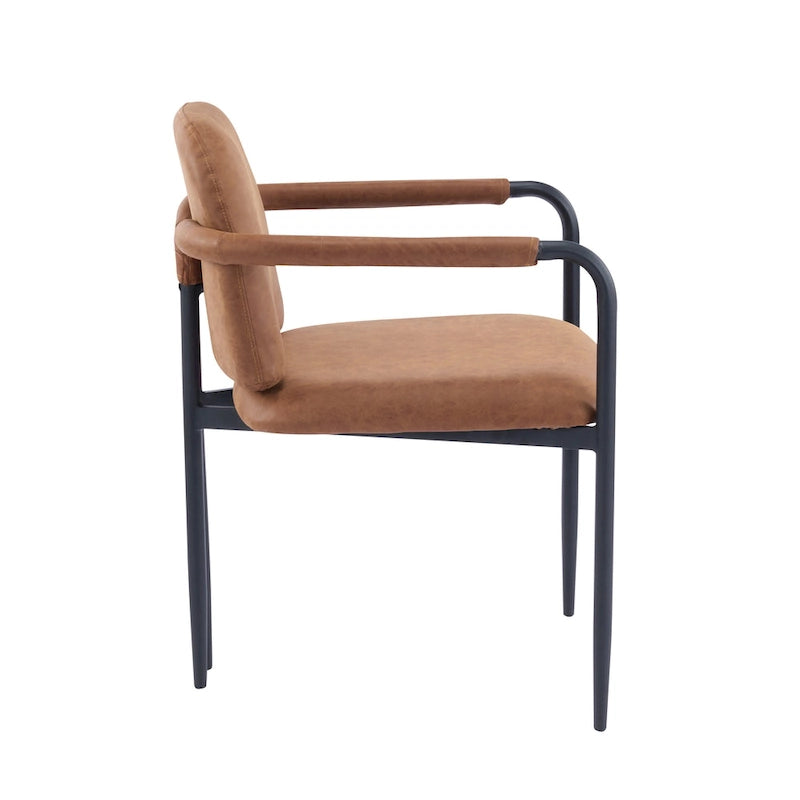 Sedie da pranzo imbottite, Espresso/Beige e Cachi/Nero, Set da 2