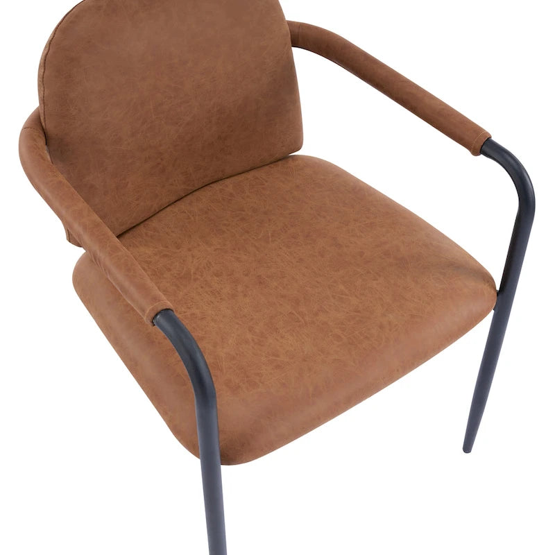Sedie da pranzo imbottite, Espresso/Beige e Cachi/Nero, Set da 2