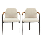 Sedie da pranzo imbottite, Espresso/Beige e Cachi/Nero, Set da 2