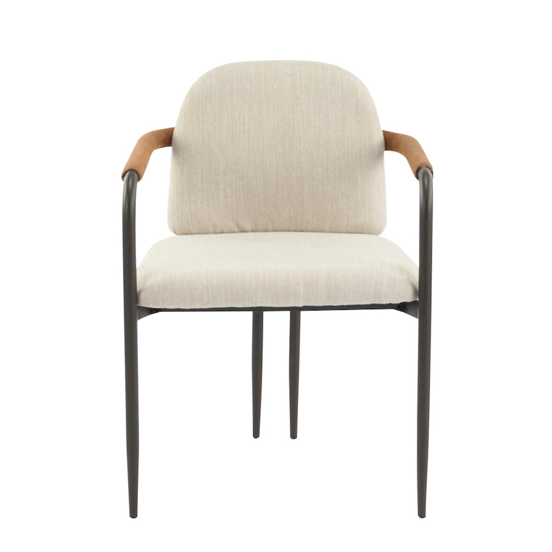 Sedie da pranzo imbottite, Espresso/Beige e Cachi/Nero, Set da 2