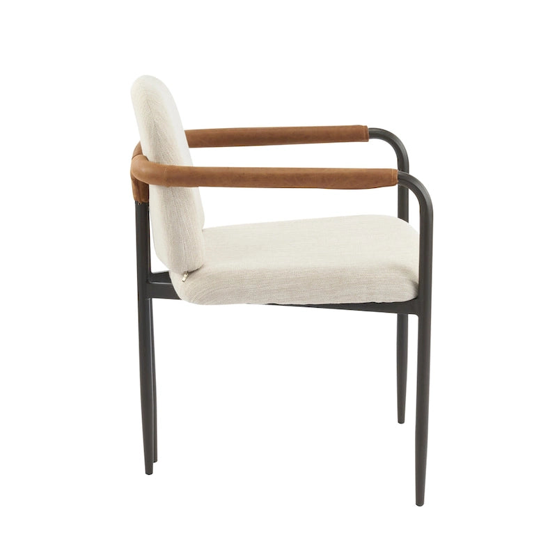 Sedie da pranzo imbottite, Espresso/Beige e Cachi/Nero, Set da 2