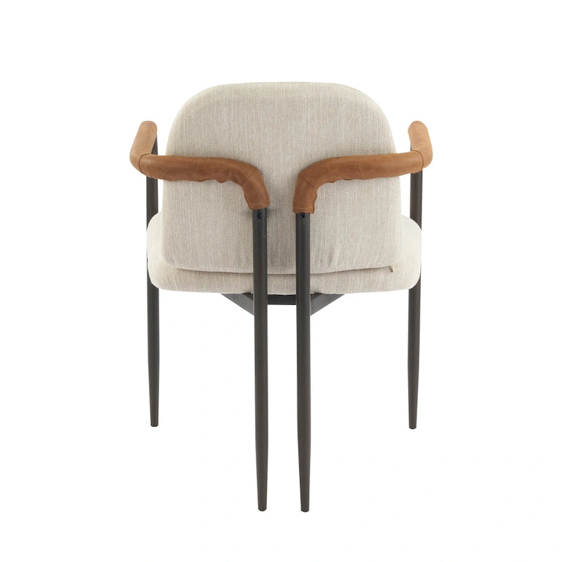 Sedie da pranzo imbottite, Espresso/Beige e Cachi/Nero, Set da 2