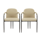 Sedie da pranzo imbottite, Espresso/Beige e Cachi/Nero, Set da 2