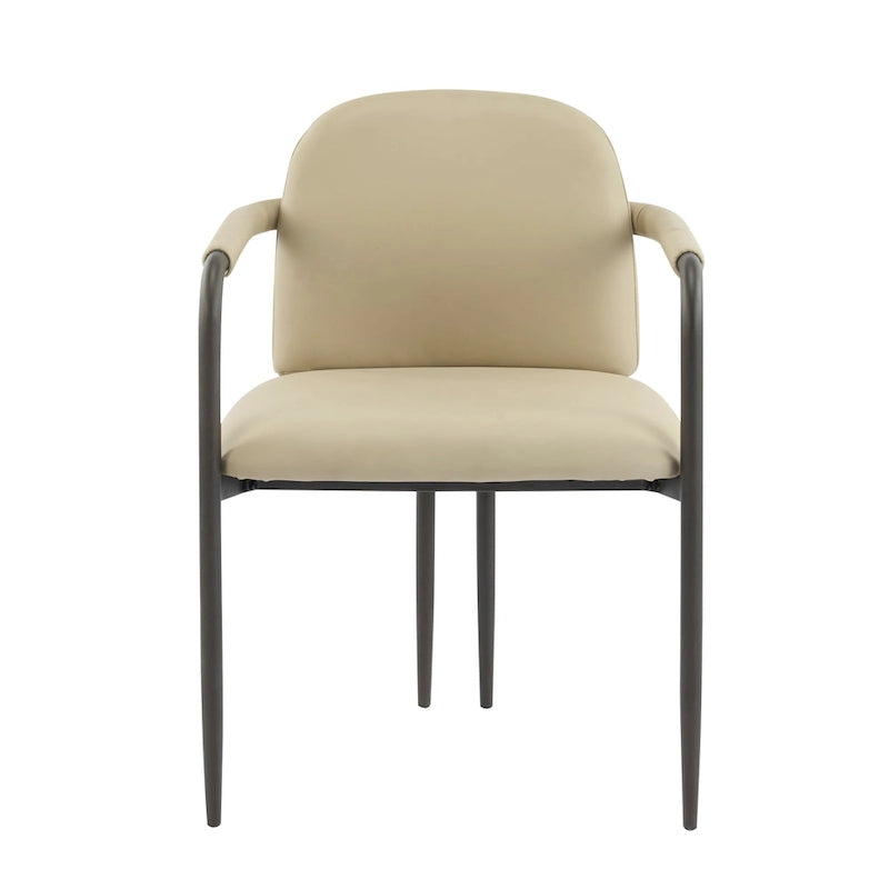 Sedie da pranzo imbottite, Espresso/Beige e Cachi/Nero, Set da 2