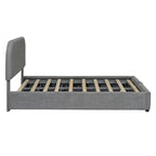 Letto con piattaforma curva in pile teddy bianco con contenitore idraulico, dimensioni complete, singolo