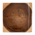 Tavolino finale in legno di Suar intagliato a mano, marrone naturale, stile scultoreo, per 1 persona