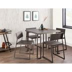 Tavolo da pranzo stile industriale anticato/espresso, 4 posti