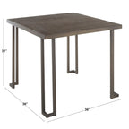 Tavolo da pranzo stile industriale anticato/espresso, 4 posti