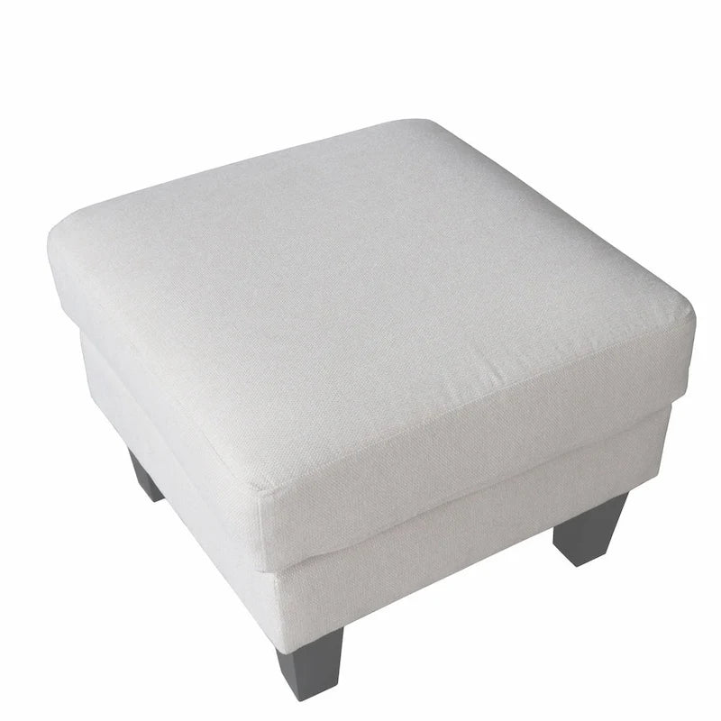 Ottoman in tessuto grigio scuro / beige, 1 posto