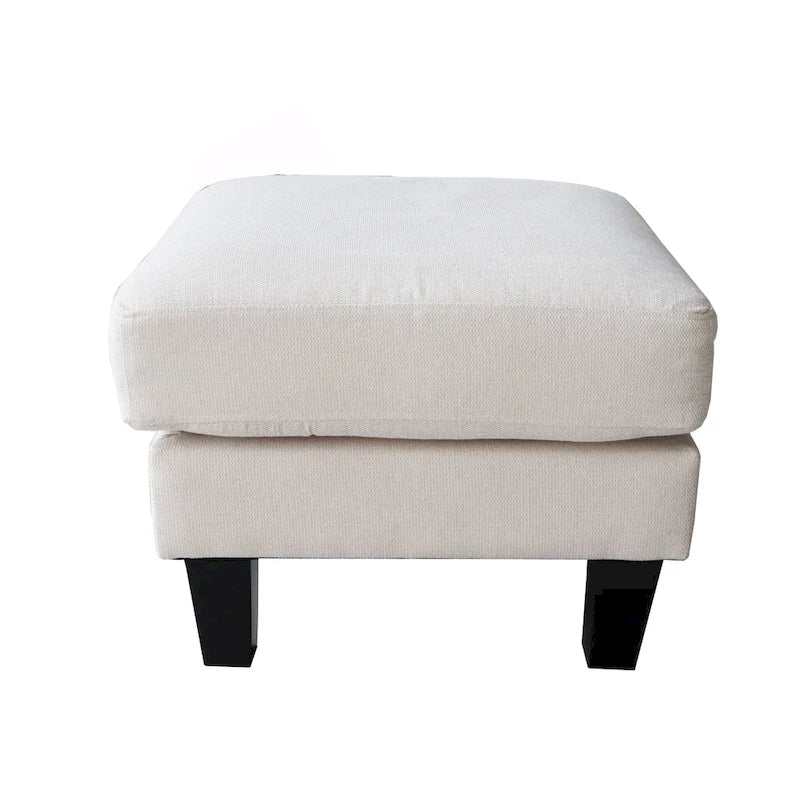 Ottoman in tessuto grigio scuro / beige, 1 posto