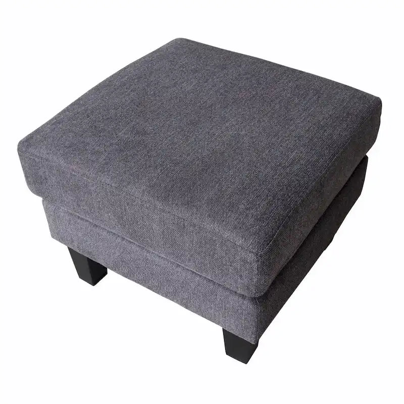 Ottoman in tessuto grigio scuro / beige, 1 posto