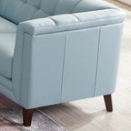 Set divano, divanetto e poltrona in pelle pieno fiore Hydeline Arvo con piume, memory foam e molle