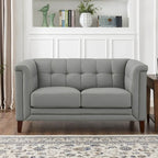 Set divano, divanetto e poltrona in pelle pieno fiore Hydeline Arvo con piume, memory foam e molle
