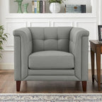 Set divano, divanetto e poltrona in pelle pieno fiore Hydeline Arvo con piume, memory foam e molle