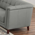 Set divano, divanetto e poltrona in pelle pieno fiore Hydeline Arvo con piume, memory foam e molle