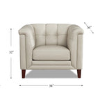 Set divano, divanetto e poltrona in pelle pieno fiore Hydeline Arvo con piume, memory foam e molle