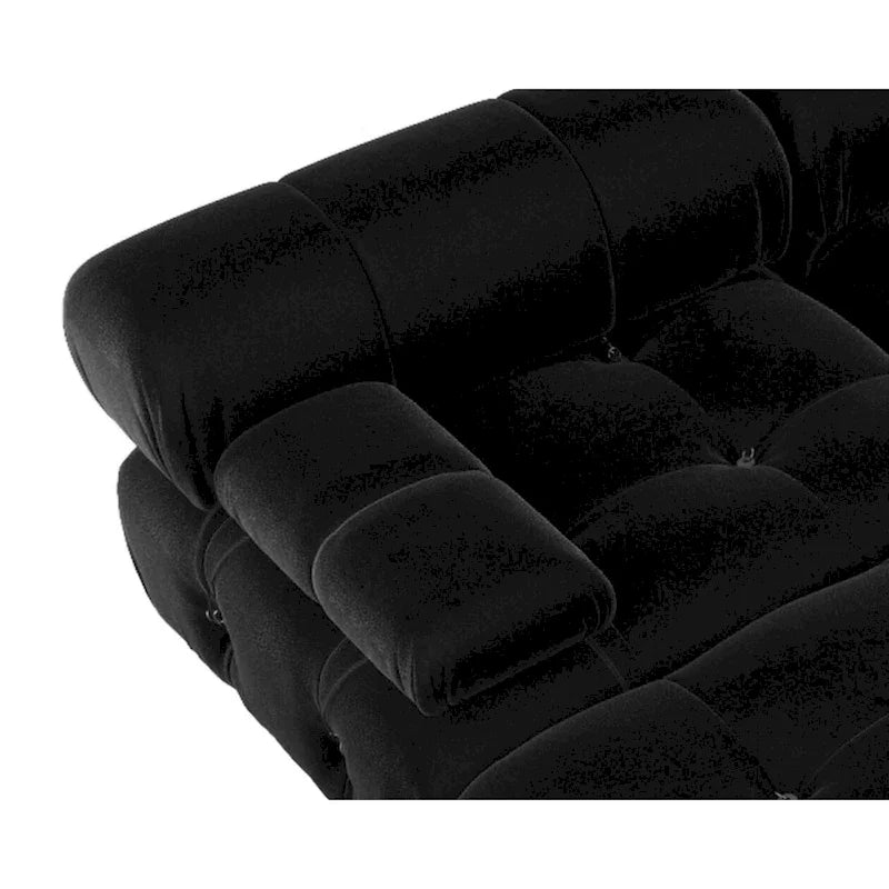 Divano componibile a L in velluto arancione/nero/verde/beige/blu, 4 posti con chaise longue