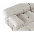 Divano componibile a L in velluto arancione/nero/verde/beige/blu, 4 posti con chaise longue