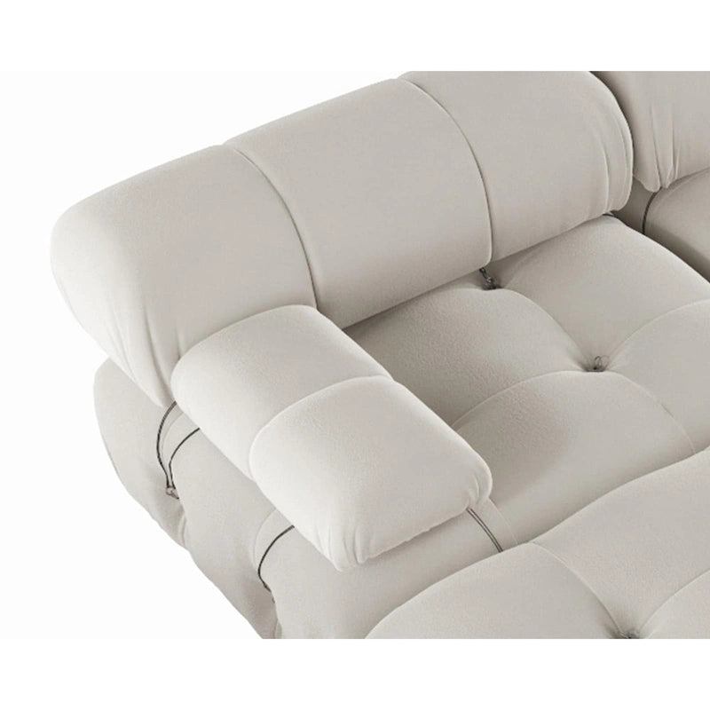 Divano componibile a L in velluto arancione/nero/verde/beige/blu, 4 posti con chaise longue