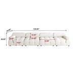 Divano componibile a L in velluto arancione/nero/verde/beige/blu, 4 posti con chaise longue