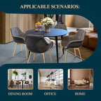 Sedia da pranzo con braccioli in similpelle nera carbone con gambe in ferro, set da 2