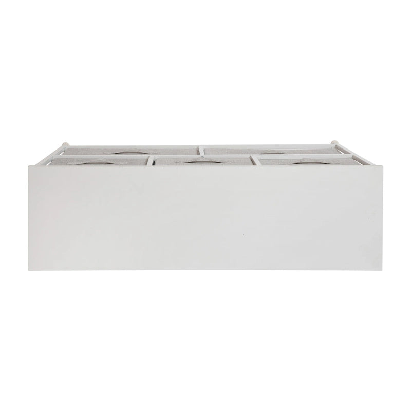 Comò con 5 cassetti, Bianco/Grigio e Nero/Grigio, Cassetti in tessuto, Montaggio per 1 persona