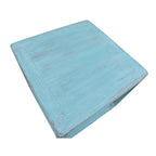 Tavolino quadrato vintage in legno di recupero blu – Per 1 persona