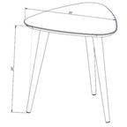 Tavolino triangolare bianco/crema/giallo con gambe a forcina – Montaggio per 1 persona