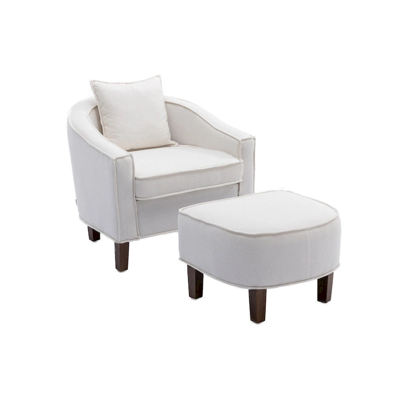 Poltrona a botte Mid-Century multicolore con poggiapiedi, 1 posto