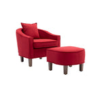Poltrona a botte Mid-Century multicolore con poggiapiedi, 1 posto