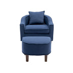 Poltrona a botte Mid-Century multicolore con poggiapiedi, 1 posto