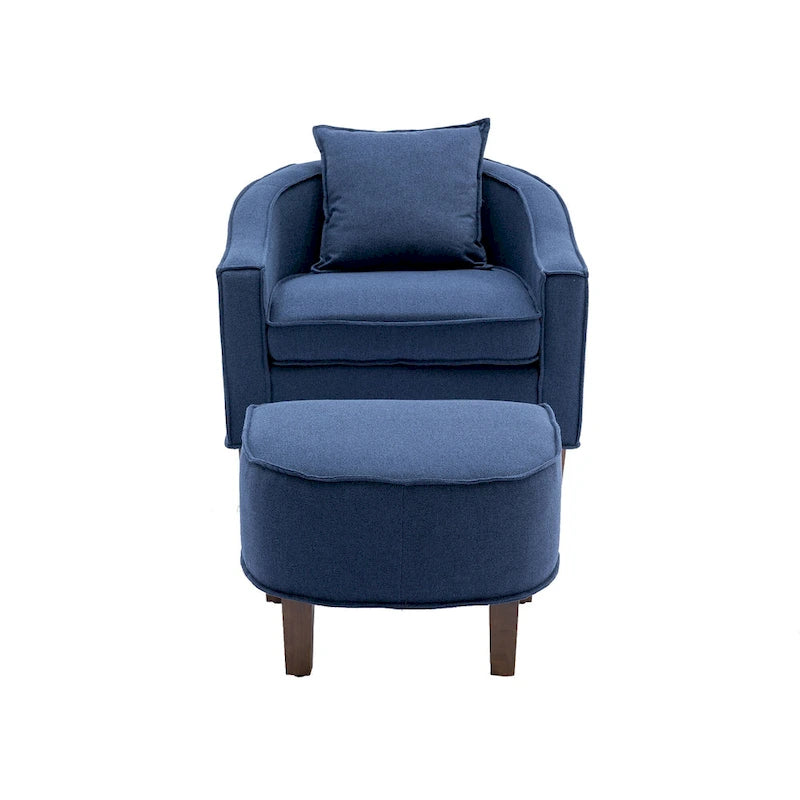 Poltrona a botte Mid-Century multicolore con poggiapiedi, 1 posto