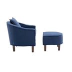 Poltrona a botte Mid-Century multicolore con poggiapiedi, 1 posto