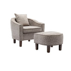 Poltrona a botte Mid-Century multicolore con poggiapiedi, 1 posto