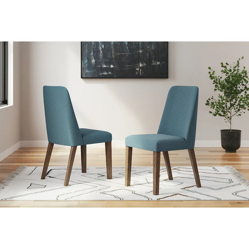 Sedia da pranzo imbottita, set da 2 – Giallo / Carbone / Verde acqua