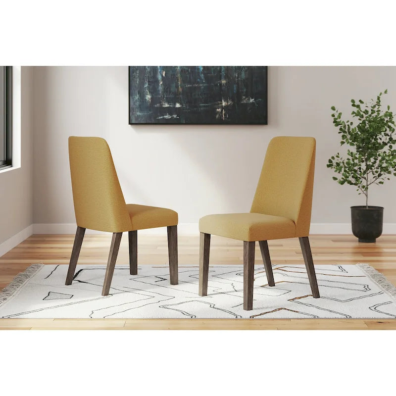 Sedia da pranzo imbottita, set da 2 – Giallo / Carbone / Verde acqua