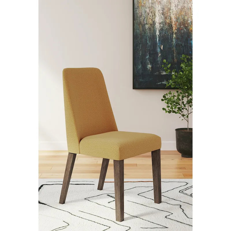 Sedia da pranzo imbottita, set da 2 – Giallo / Carbone / Verde acqua