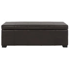 Panca contenitore in similpelle marrone/nera/crema, seduta singola – 119 cm L x 46 cm P x 43 cm A