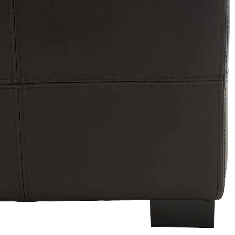 Panca contenitore in similpelle marrone/nera/crema, seduta singola – 119 cm L x 46 cm P x 43 cm A