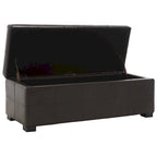 Panca contenitore in similpelle marrone/nera/crema, seduta singola – 119 cm L x 46 cm P x 43 cm A