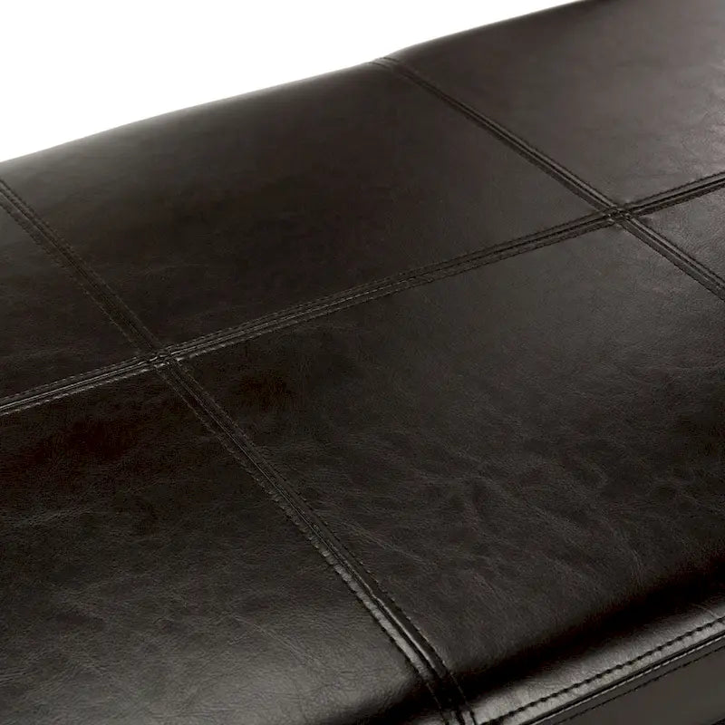 Panca contenitore in similpelle marrone/nera/crema, seduta singola – 119 cm L x 46 cm P x 43 cm A