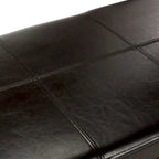 Panca contenitore in similpelle marrone/nera/crema, seduta singola – 119 cm L x 46 cm P x 43 cm A