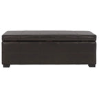 Panca contenitore in similpelle marrone/nera/crema, seduta singola – 119 cm L x 46 cm P x 43 cm A