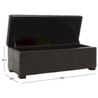 Panca contenitore in similpelle marrone/nera/crema, seduta singola – 119 cm L x 46 cm P x 43 cm A